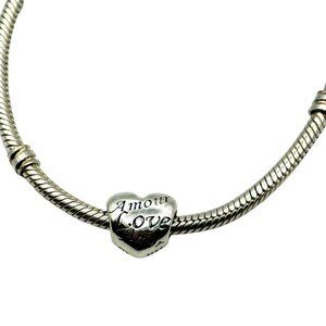 Authentic Pandora ALE Sterling Silver Language Of Love Charm 791111 Love Heart